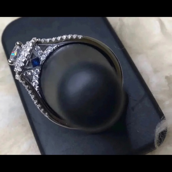 2 pcs 925 silver Engagement Ring Wedding Band set - Picture 3 of 6